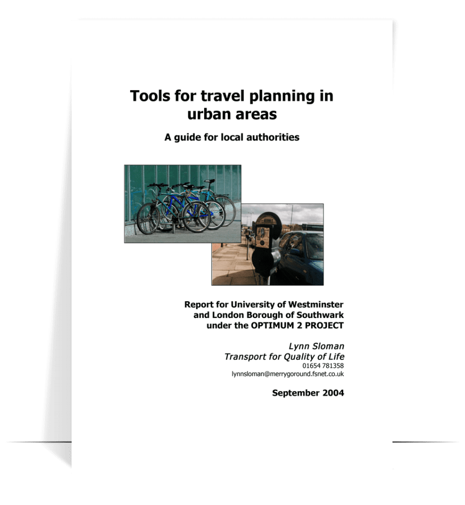 tools for travel planning in urban areas sep 2004